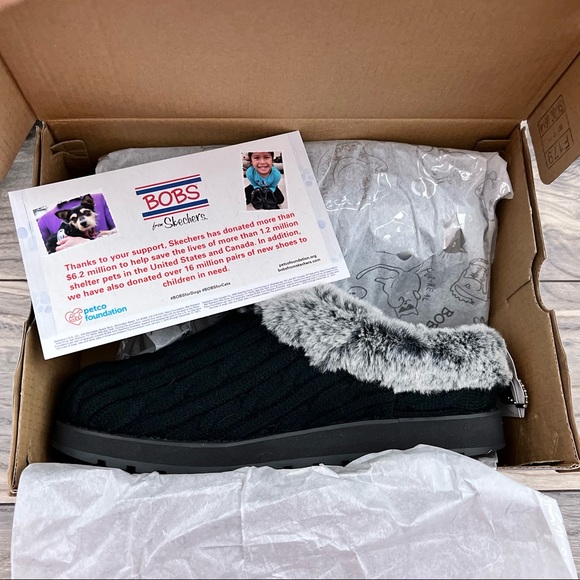 NIB Bobs Skechers Keepsakes 2.0 Faux Fur Sweater Clog Slipper 8M Indoor Outdoor - Picture 9 of 12